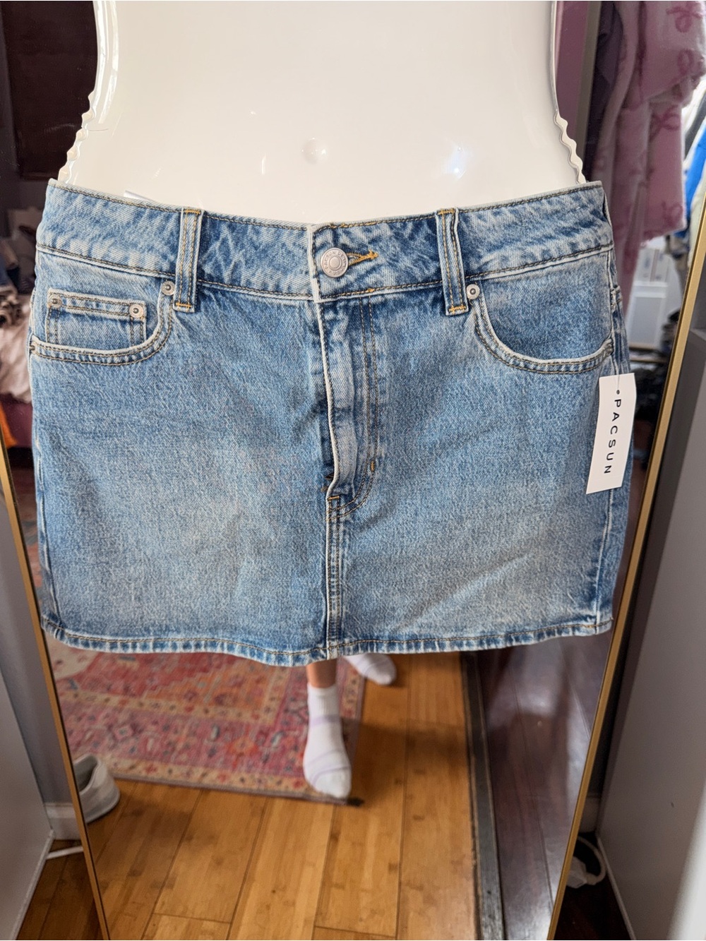 PacSun Light Blue Denim Mini Skirt